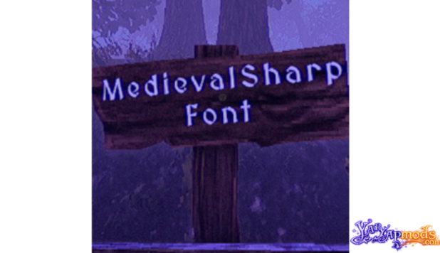 YAPYAP medieval sharp font mod