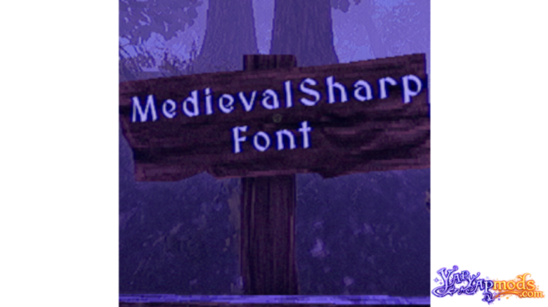 YAPYAP medieval sharp font mod