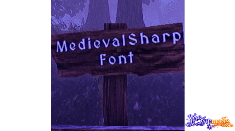 YAPYAP medieval sharp font mod