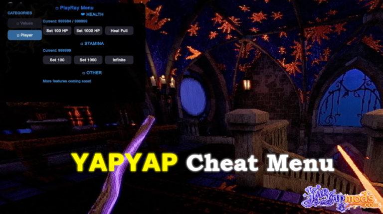 yapyap PlayRay cheat menu