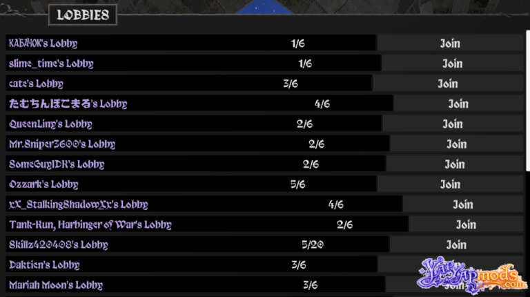 YAPYAP Server List